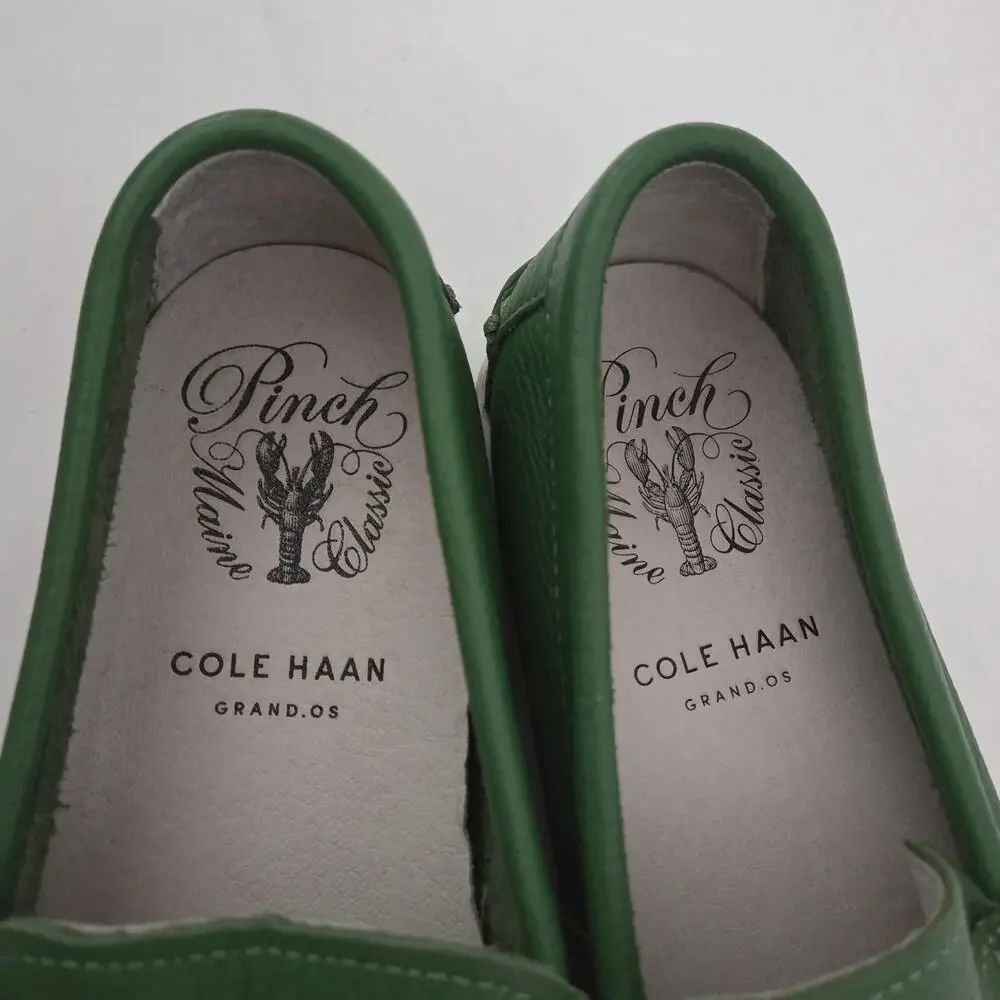 Cole Haan Pinch Weekender Men's Jade Green Leather Slip-On Penny Loafers Sz 8